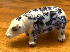 Ippopotamo & Ceramica & Decor Camaieu Blu & 19° Secolo & Francia