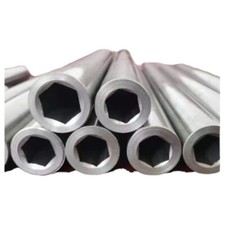 BARRA TUBO ASSE TRAFILATO IN FERRO VUOTO INTERNO ESAGONALE ED  ESTERNO TONDO