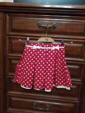 Gonna bimba a balze rossa e pois bianchi con fiocchetti moda fashion bambina