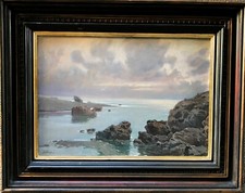 Dipinto Olio Tavola Marina