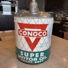 Olio motore CONOCO super resistente lattina da 5 galloni vintage vuoto