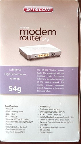 Modem router adsl sitecom g - adsl, 54