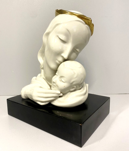 Scultura porcellana madonna - scultura,