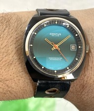 Orologio Diantus De Luxe Vintage Uomo 38mm Data Swiss Made Quadrante Blu Rarissimo