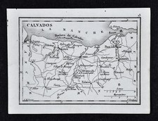 Mappa Perrot Tardieu 1833 - Calvados - Caen Bayeux Pont l'Eveque Lasieux - Francia