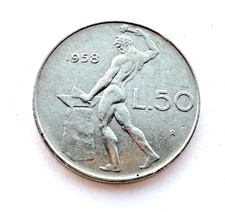 50 LIRE 1958 - VULCANO - REPUBBLICA ITALIANA - NC -