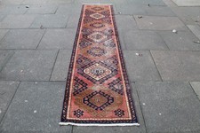 Runner lungo rosso blu lana