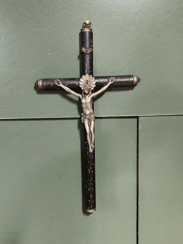 Crocifisso epoca 800 legno - crocifisso,