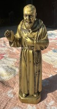 Statuetta Padre Pio 12 cm Arte sacra statua artigianato in bronzo dorato