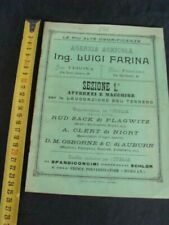 Brochure Aratri agenzia Luigi Farina macchine agricole 1904