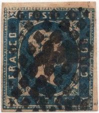 ANTICHI STATI ITALIANI - REGNO DI SARDEGNA: 1° Emissione (1851), #2b.