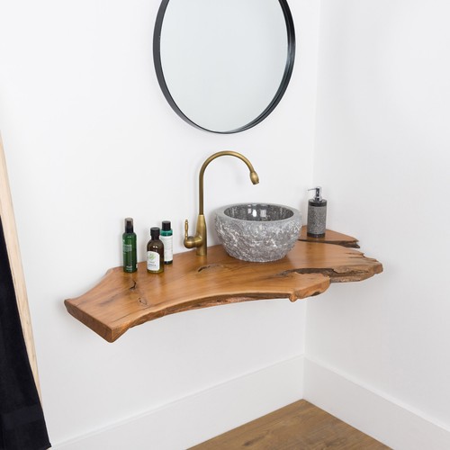 Piano lavabo angolare - , legno
