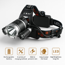 Lampada da Testa Frontale Torcia Modalità Luce con 3 LED Ricaricabile Sport Pile