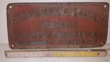 FS TARGA IN BRONZO STABILIMENTI MECCANICI POZZUOLI NAPOLI 1957