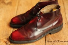 Scarpe stivali chukka Church's rosso bordeaux pelle uomo UK 7 F US 8 EU 41