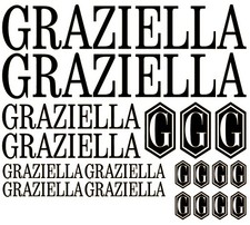 20 ADESIVI GRAZIELLA RESTOMOD PRESPAZIATI VINILE PERMANENTE STICKERS BIKE BICI