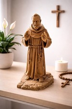 Padre pio Statua Effetto Legno