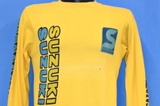 t-shirt manica lunga vintage anni 80 SUZUKI SINISALO MOTORSPORT MOTO SMALL S