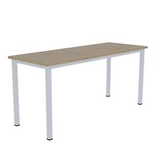 Scrivania tavolo da computer PC in legno con gambe in metallo scrittoio rovere