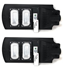 2 X Lampione Stradale A Led 60W Con Pannello Solare Crepuscolare E Telecomando  