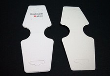 20pz cartoncini etichette x collana,bracciale,porta orecchini 12x4,5cm bianco