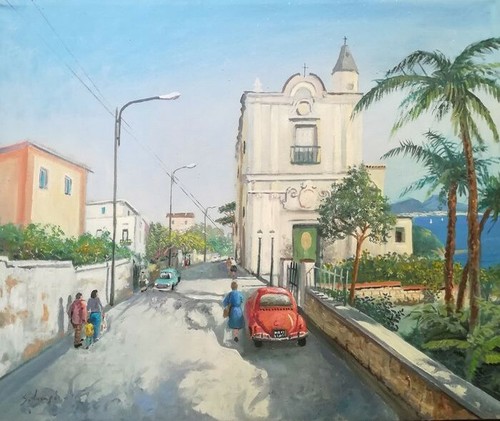 Bellissimo dipinto olio - , su