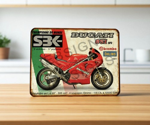 Plaque métal vintage ducati - vintage,