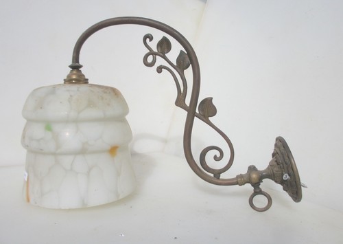 Victorian brass gas wall light - wall,