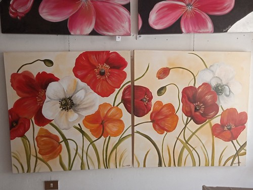 Coppia quadri moderni - moderni, fiori