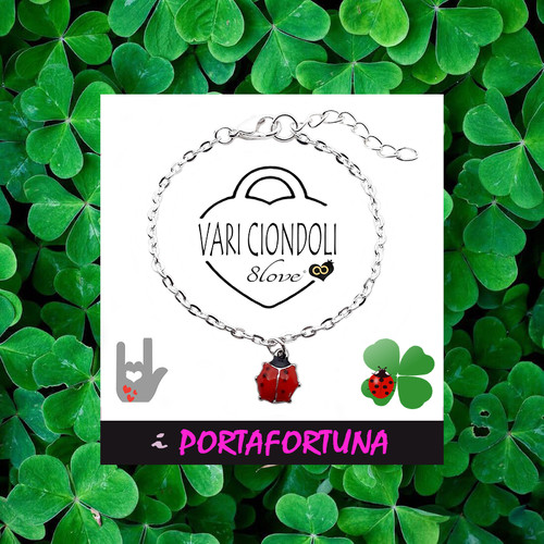 Bracciale portafortuna argento - portafortuna,
