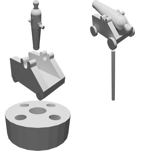 Cannone miniatura stampato - cannone,