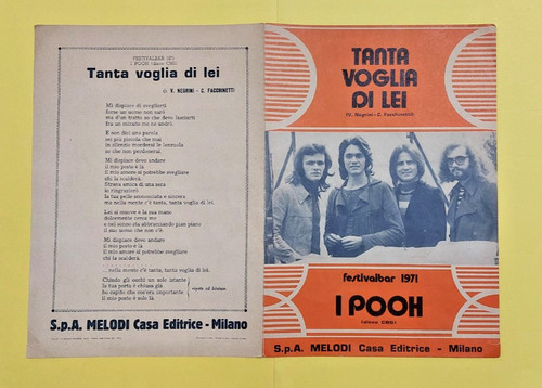 Pooh spartito tanta voglia - spartito, di