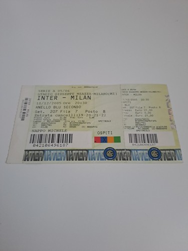 Biglietto stadio san siro - biglietto, "san