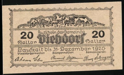 Notgeld villaggio del bestiame