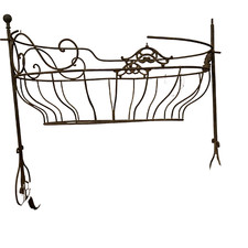 Culla vintage in ferro battuto, parti da restaurare, come da foto