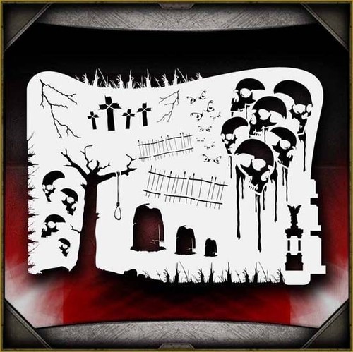 Boneyard aerografo stencil - boneyard,