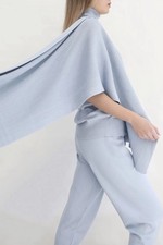 Panno donna, plissettato, blu