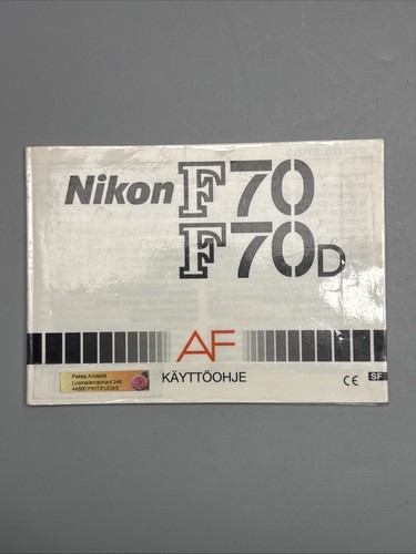 Nikon f70 f70d käyttöohje - f70d,