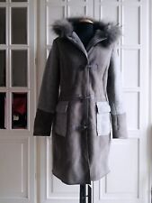 Cappotto montone donna David Moore pelle agnello e lana cappuccio pelliccia M