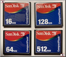 SanDisk Compact Flash CF-Card 16 32 64 128 256 512MB SDCFB con custodia protettiva
