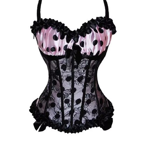 Corsetto rosa pois neri - corsetto,