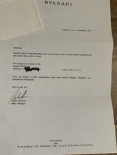 Lettera garanzia Anello Bulgari