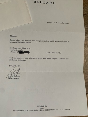 Lettera garanzia anello - lettera,