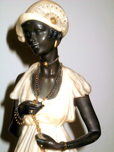 Scultura giovane donna - donna, liberty