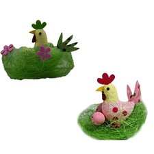 Gallina con nido di pasqua