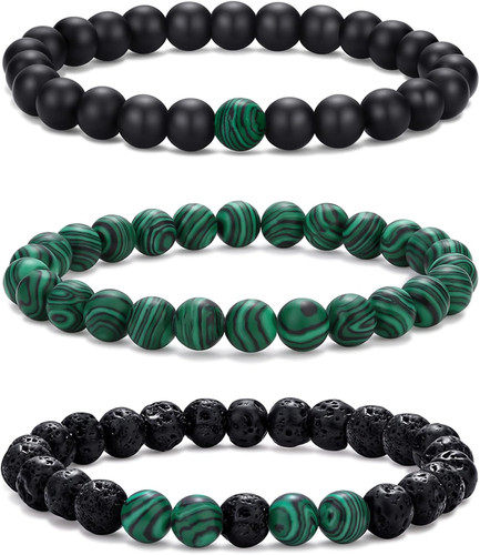 Bracciale uomo perline - bracciale,