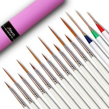 15 Pezzi Set di Pennelli Pittura per Dipingere Dettagli Fini Pennello per Pittor