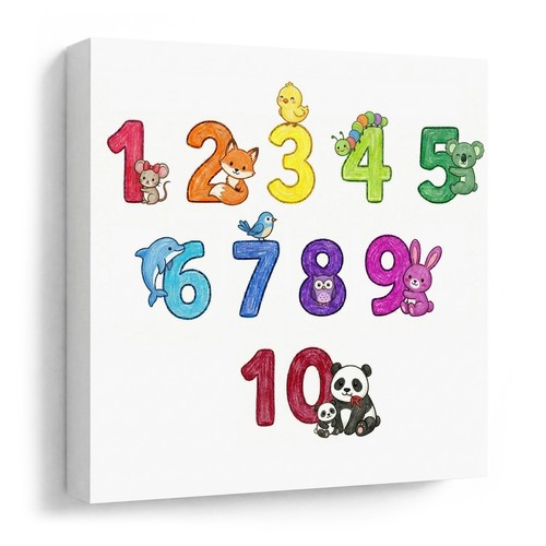Numeri simpatici animali tela - numeri,