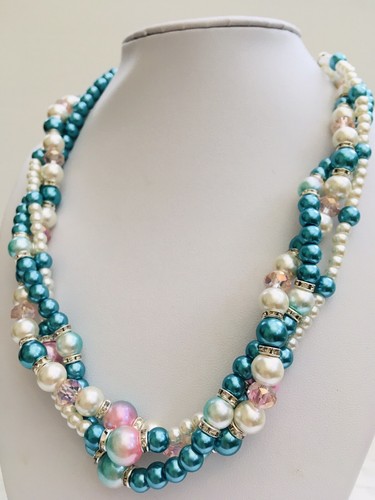 Collana perle vetro a - in,