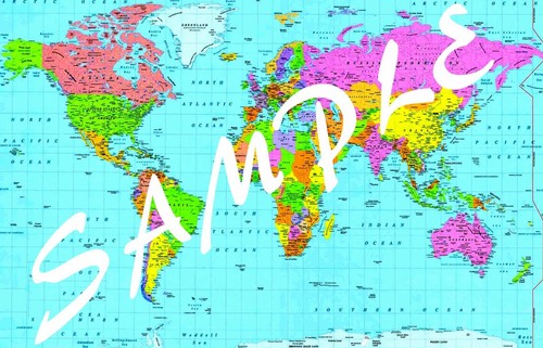 Mappa del mondo laminata - mondo,